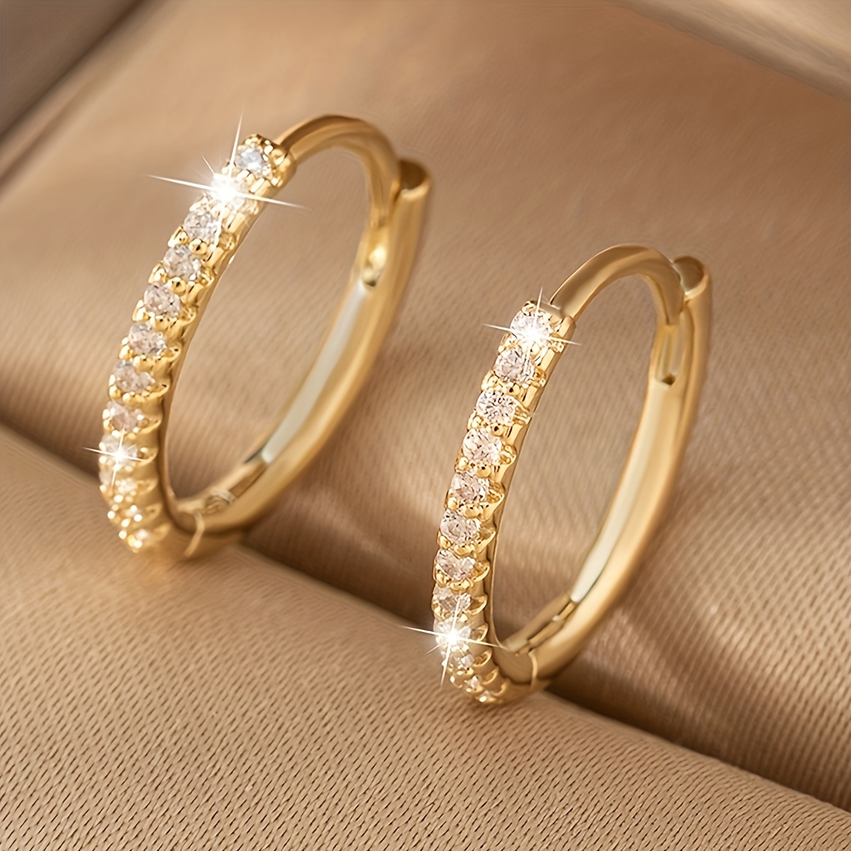 Copper Earrings CZ Nickel Plating for Daily Wear